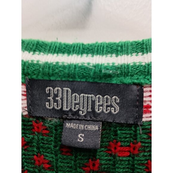 T Rex Dinosaur Ugly Christmas Sweater Womens Size Small Embroidered 33 Degrees - Picture 6 of 11